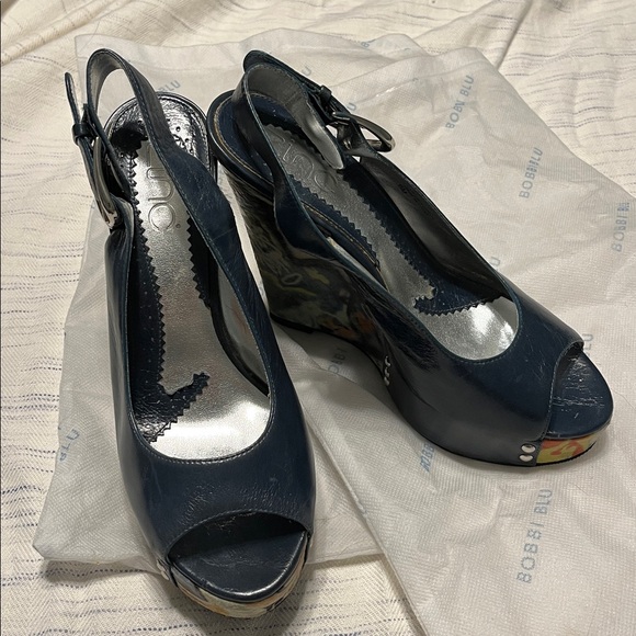 Unique Bobbi Blu leather platform wedges 5.5. With dust bags - Picture 2 of 7